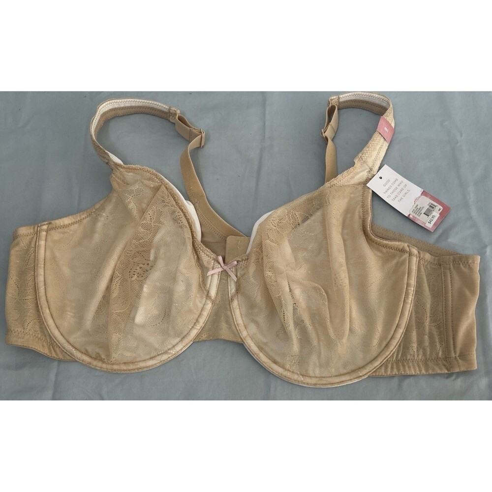 NEW Cacique Boost Balconette Bra Beige Nude Underwire Unlined Full Coverage 46C